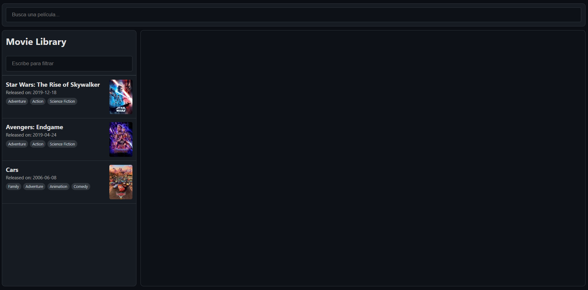 Library of seen movies.